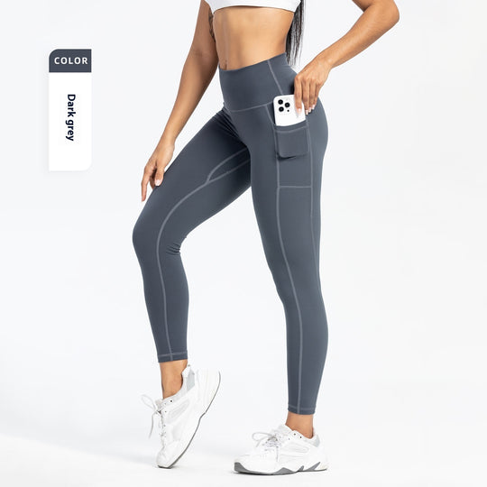 Women's Slim-fit Pocket High Waist Workout Sports Yoga Pants - Onouthati