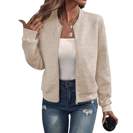 Zipper Pocket Comfort And Casual Women's Long Sleeve Jacket - Onouthati