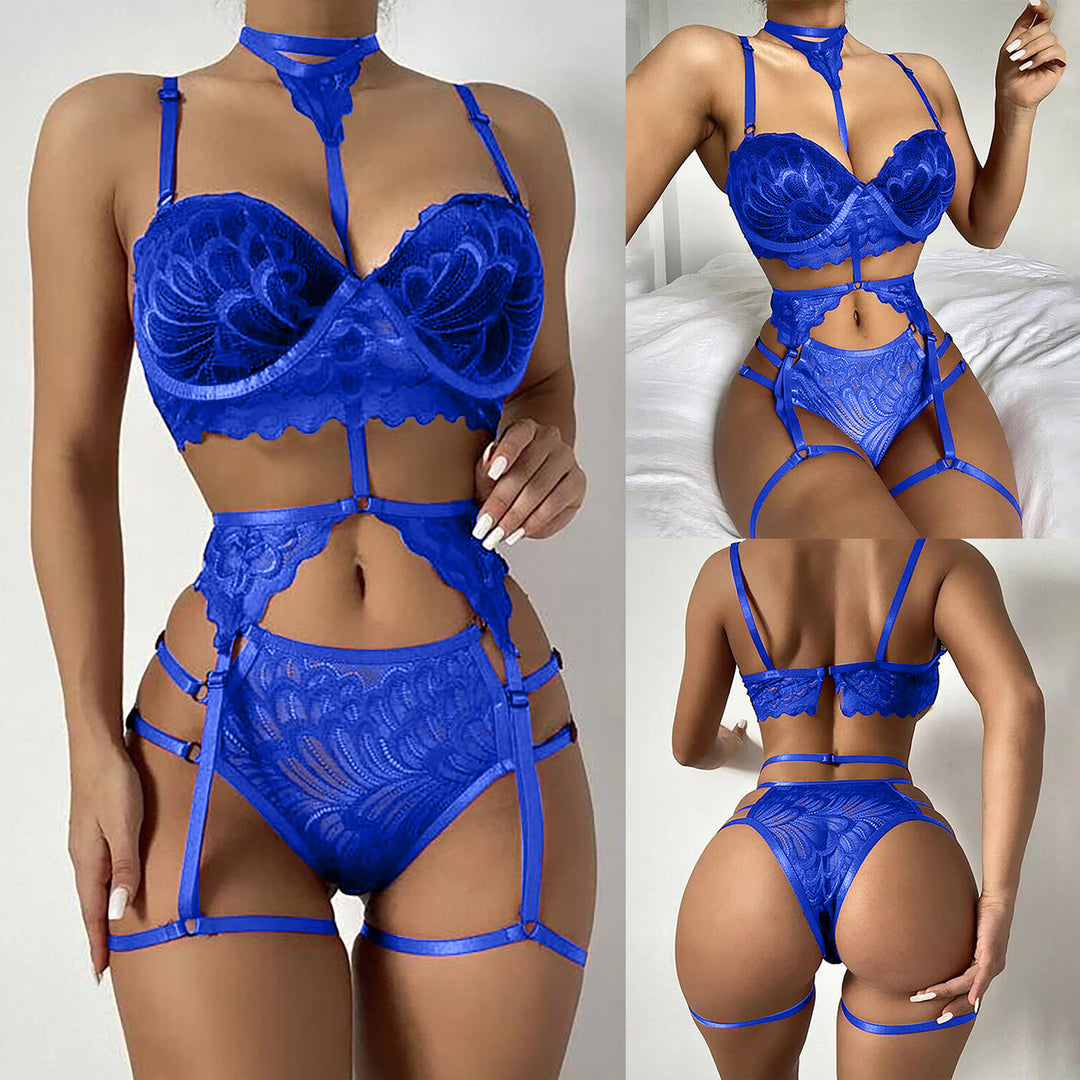 Ladies Sexy Suspenders Sequined Silver Silk Nightdress Sexy Lingerie - Onouthati