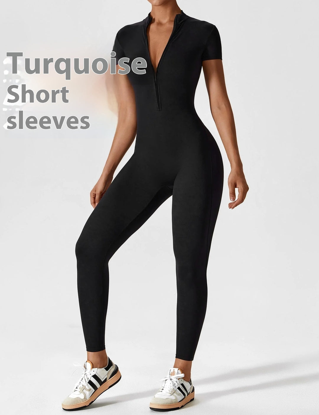 Zipper Long Sleeve Jumpsuit Yoga Fitness Training Pants Tight Hip Seamless Sports Jumpsuit For Women Clothing - Onouthati