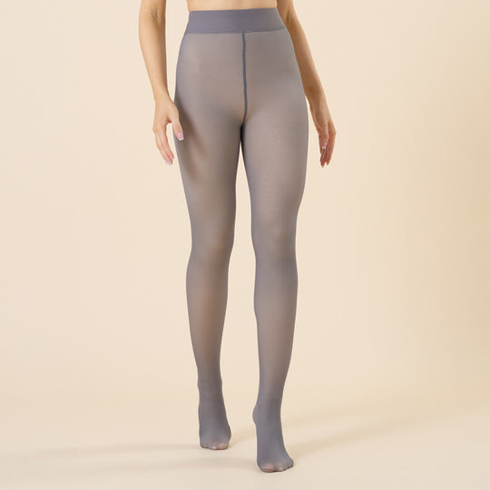 Outer Wear Fake Transparent One-word Crotch Leggings Warm Women's Transparent Pantyhose - Onouthati