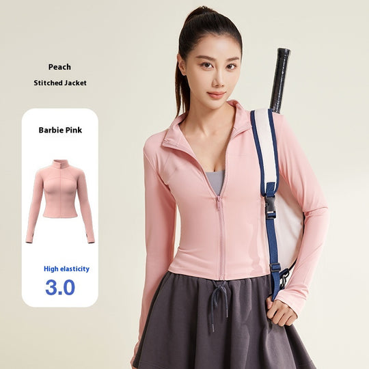 Patchwork Yoga Jacket Breathable And UV-resistant Workout Clothes - Onouthati