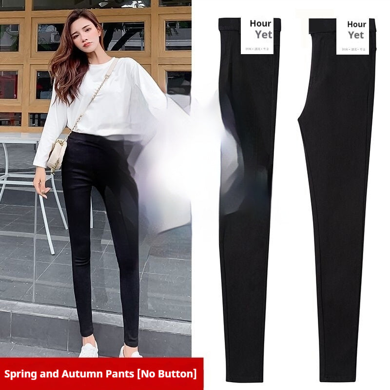 Black Magical Leggings Women's Outer Wear Ankle Tight High Waist Slimming - Onouthati