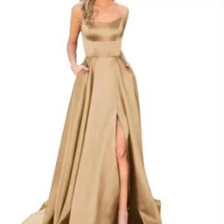 Solid Color Long Slimming And Shoulder Hollow Girlfriends Fashion Bridesmaid Party Dress - Onouthati