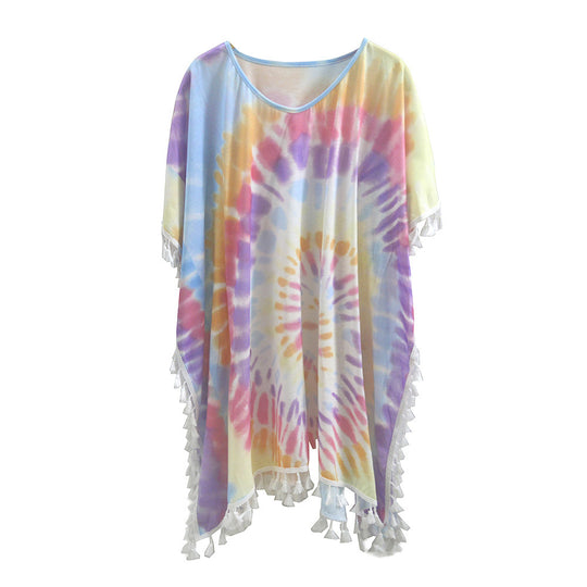 Beach Cover-up Tie-dye Tassel Bikini Beach Skirt For Women - Onouthati