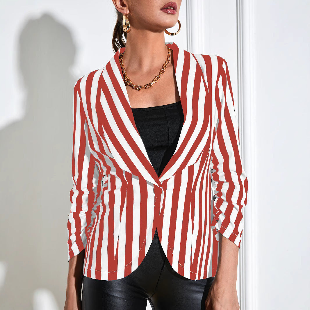 Cropped Pleated Sleeves Casual Small Suit Slim Fit Fashion - Onouthati