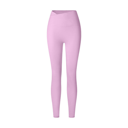 Autumn And Winter Cross Waist Nude Feel Sports Trousers - Onouthati