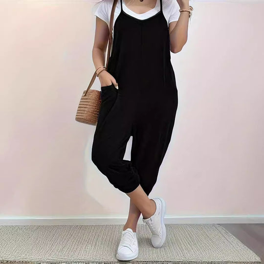 Pocket Sling Loose Casual Jumpsuit Women - Onouthati