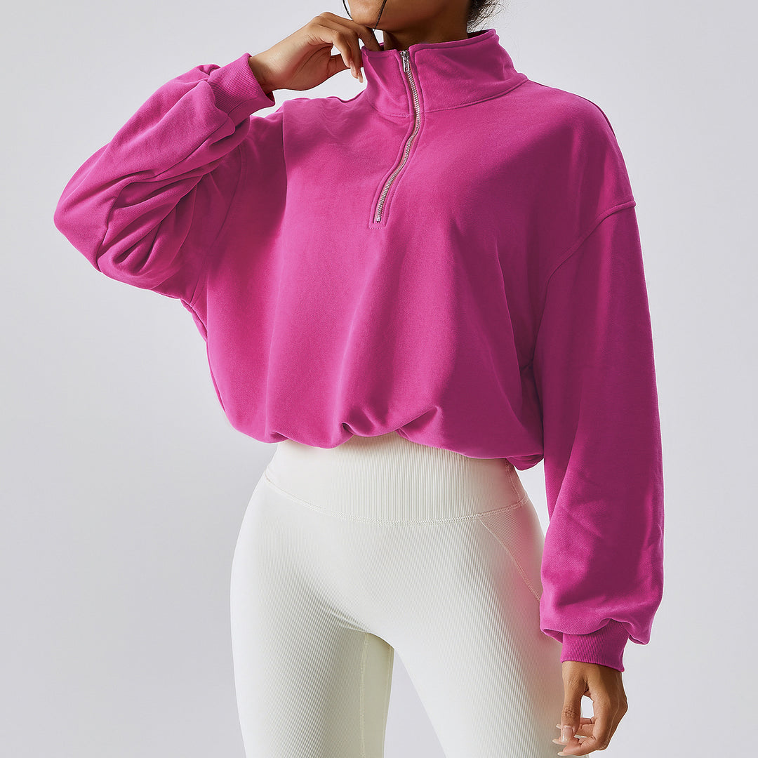 Pullover High Neck Fitness Sports Sweatshirt For Women - Onouthati