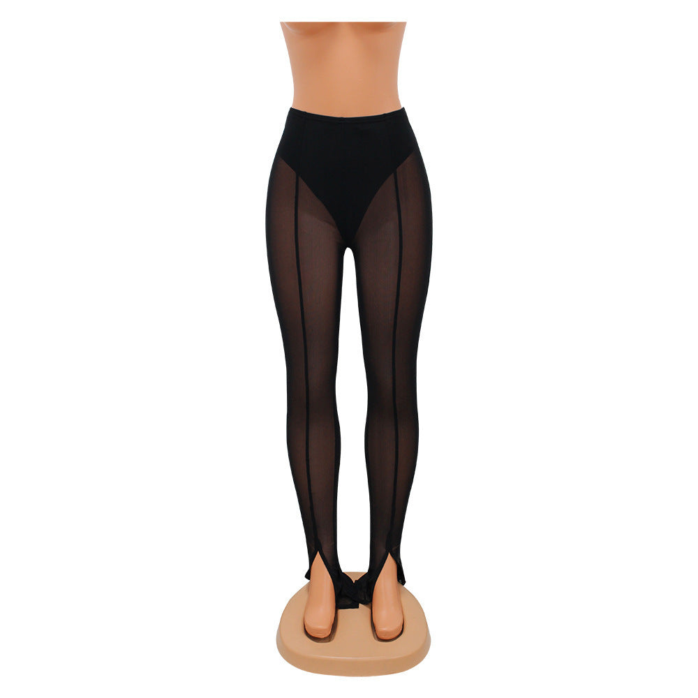 Skinny Mesh See-through Leggings For Women - Onouthati