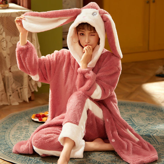 Sweet Fall Pajamas  Flannel Nightgown Women - Onouthati