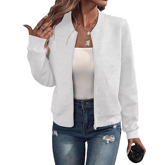 Zipper Pocket Comfort And Casual Women's Long Sleeve Jacket - Onouthati