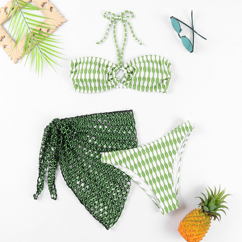 Women's Two-piece Swimsuit Bikini Tube Top Three-piece Suit - Onouthati