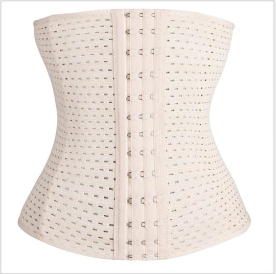 Women Hollow Tibial Belt Body-sculpting Hollow-out Round-hole Breathable Rubber Corset Post-natal Tummy Tucking Exercise Belt - Onouthati