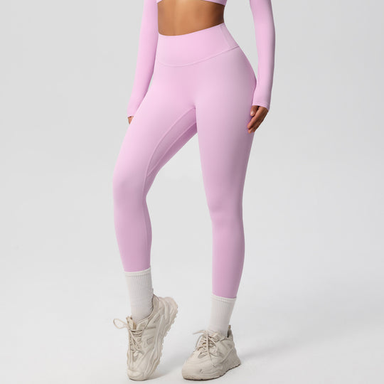 European And American High Waist Nude Feel Skin-friendly Tights Running Sports Fitness - Onouthati