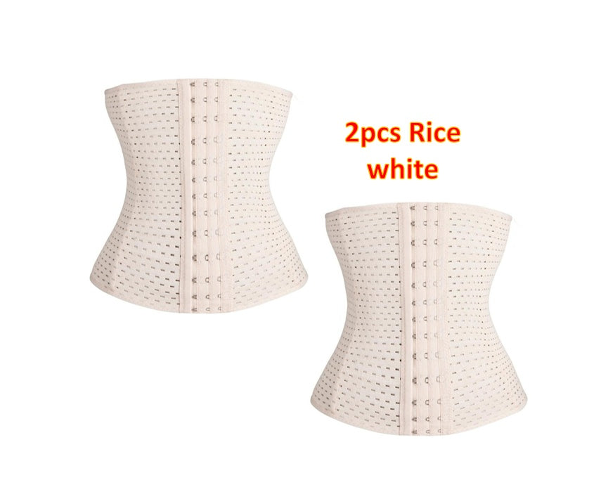 Women Hollow Tibial Belt Body-sculpting Hollow-out Round-hole Breathable Rubber Corset Post-natal Tummy Tucking Exercise Belt - Onouthati
