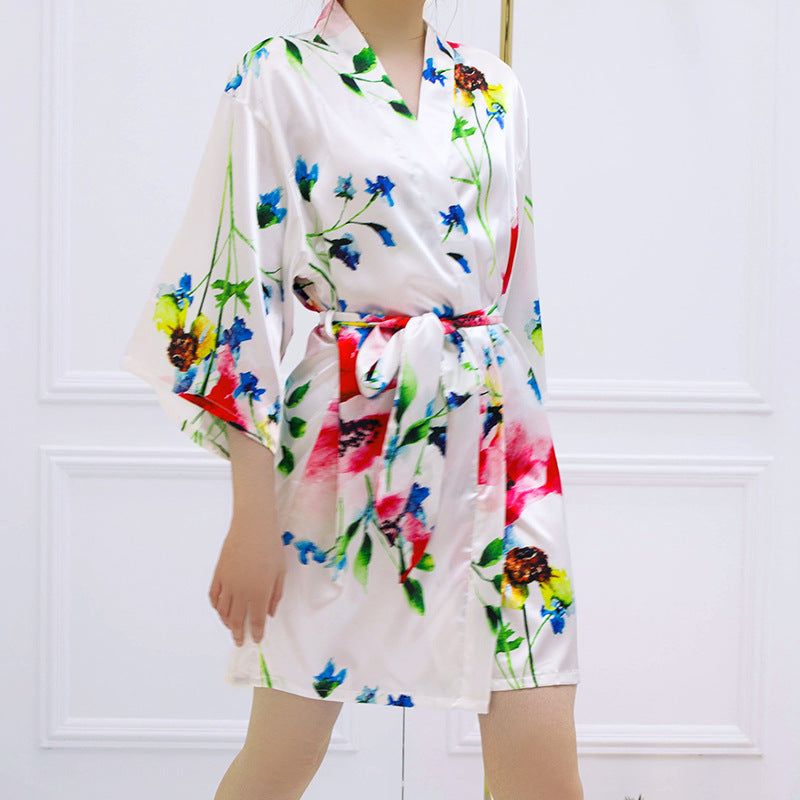Ice silk pajamas women summer thin - Onouthati