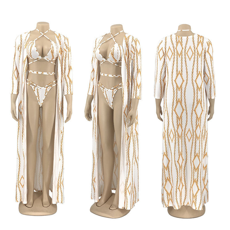 Three-piece bikini beach swimsuit suit - Onouthati