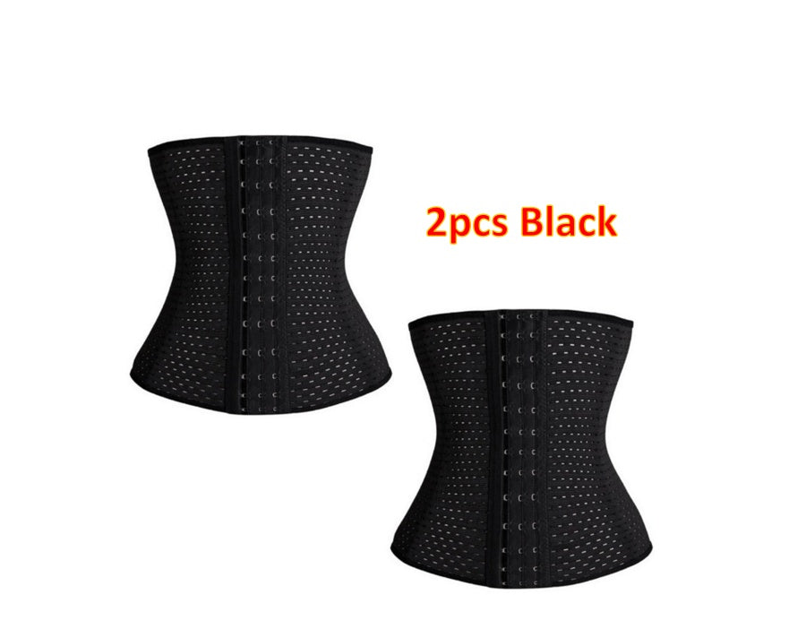 Women Hollow Tibial Belt Body-sculpting Hollow-out Round-hole Breathable Rubber Corset Post-natal Tummy Tucking Exercise Belt - Onouthati
