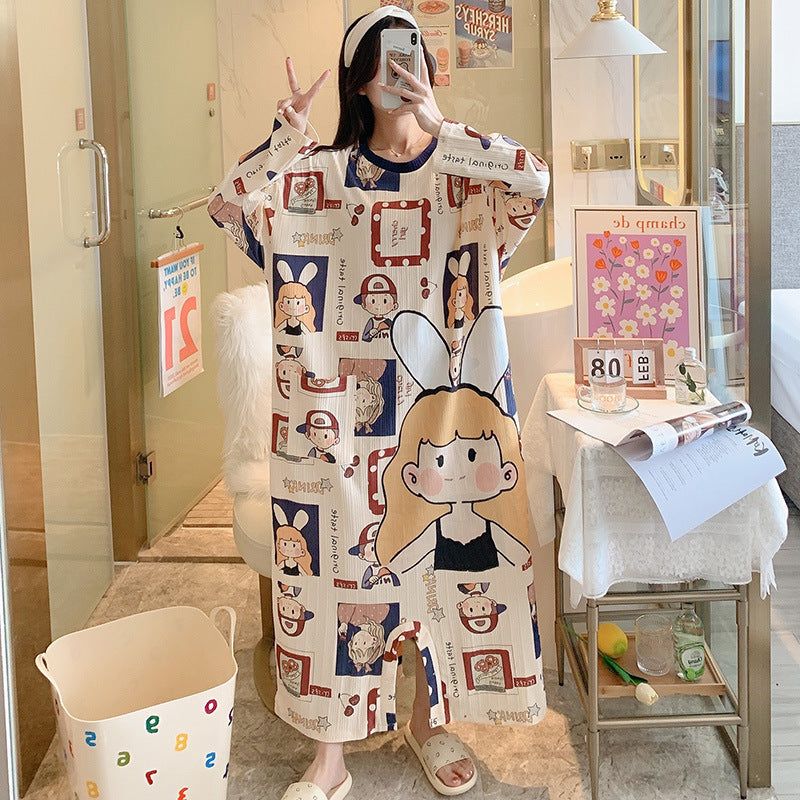 New Long-sleeved One-piece Pajamas For Women - Onouthati