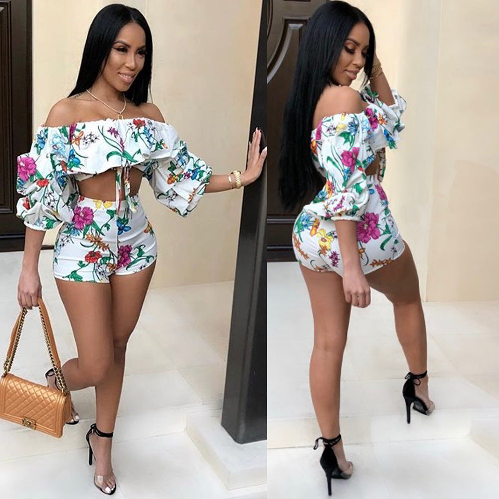 European and American sexy digital printing pile sleeves two-piece - Onouthati