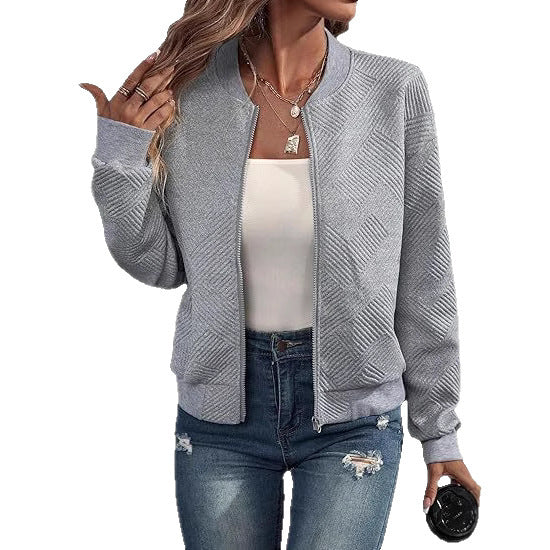 Zipper Pocket Comfort And Casual Women's Long Sleeve Jacket - Onouthati