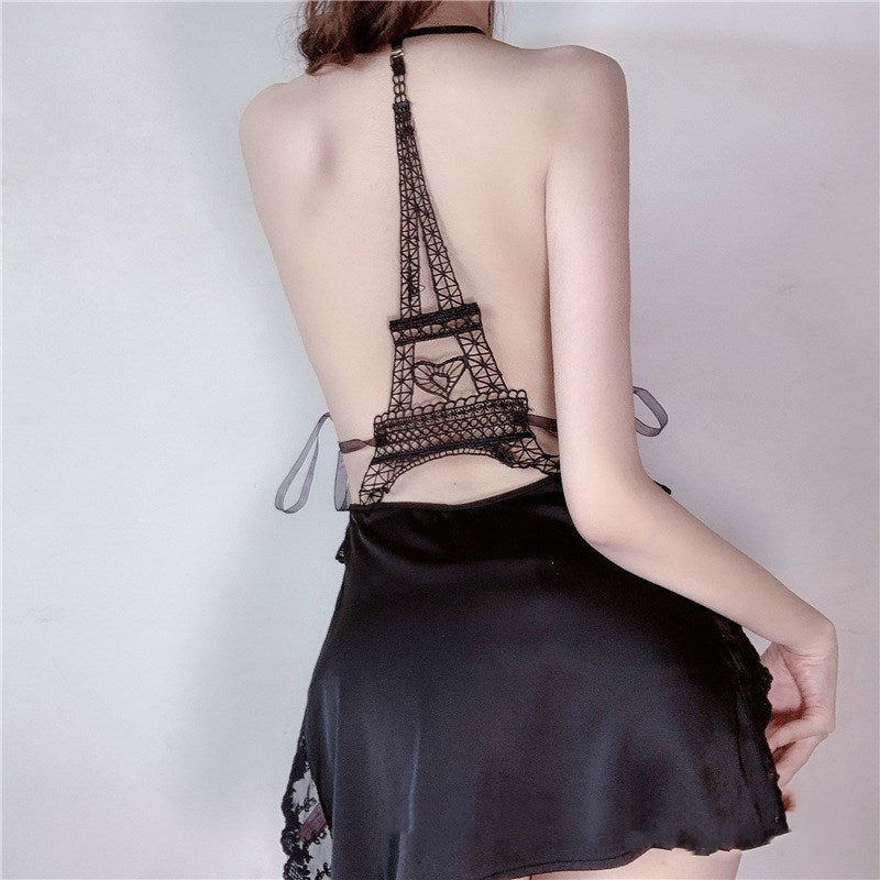 Lace Embroidery Strappy Pajamas Women Suspender Nightdress - Onouthati