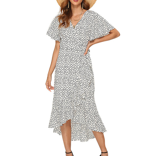 Printed Chiffon Dress Women Long Dresses - Onouthati