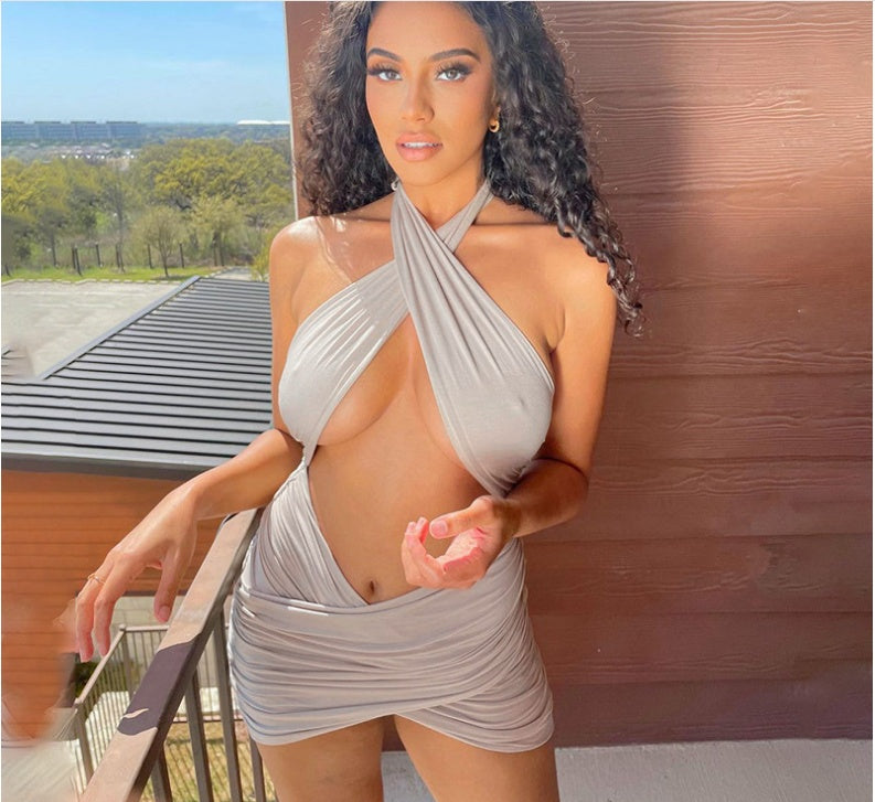 Sexy Halter Halter Hollow Dress Women - Onouthati