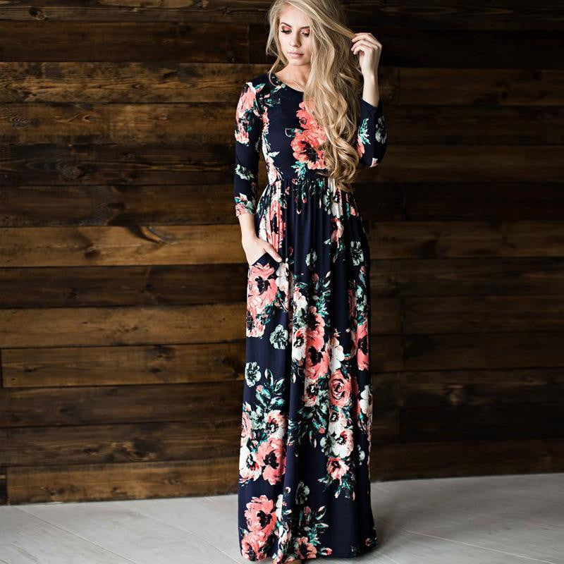 Fashion Dresses Women Printed Party Gown Ladies - Onouthati