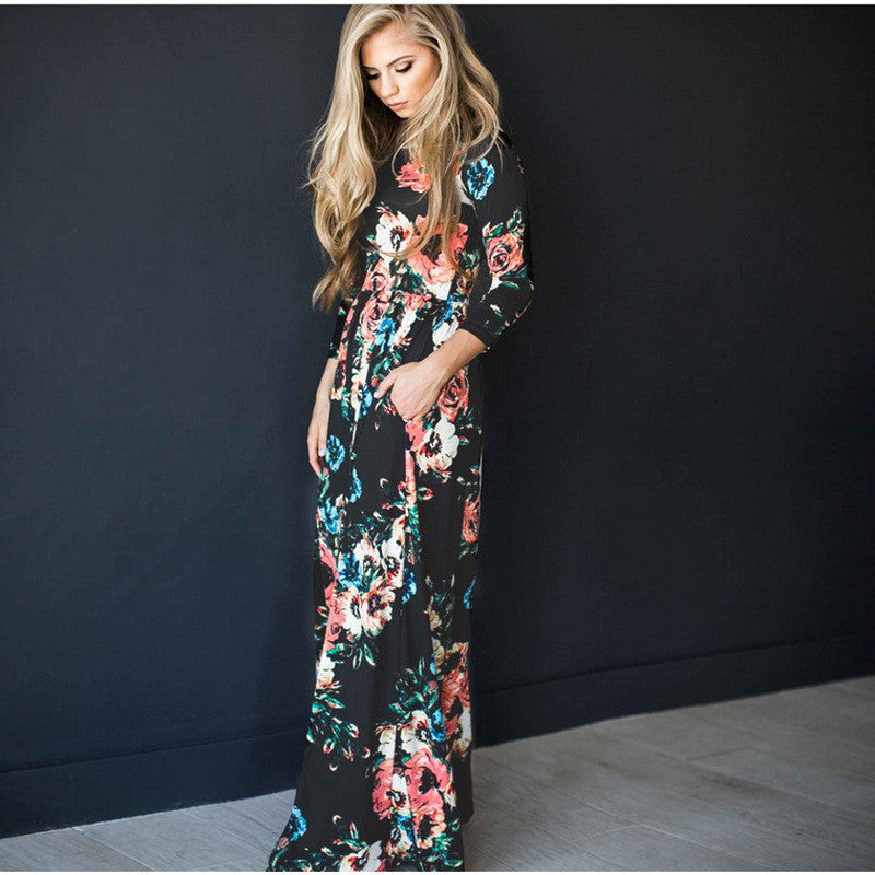 Fashion Dresses Women Printed Party Gown Ladies - Onouthati