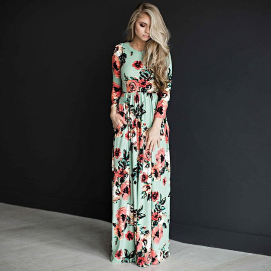 Fashion Dresses Women Printed Party Gown Ladies - Onouthati