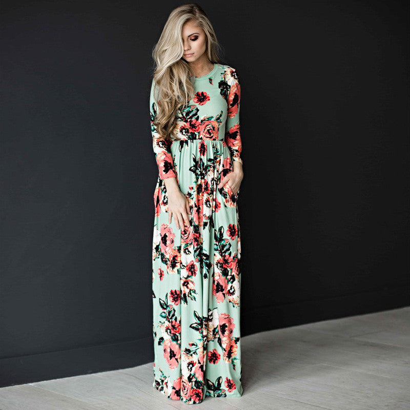 Fashion Dresses Women Printed Party Gown Ladies - Onouthati