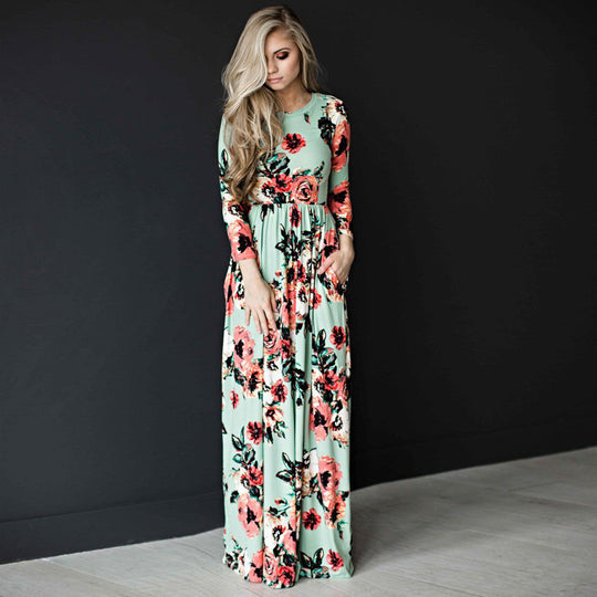 Fashion Dresses Women Printed Party Gown Ladies - Onouthati