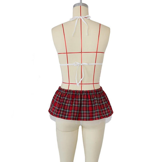3PC Women Sexy Bow Underwear Pajamas Lingerie Uniform - Onouthati
