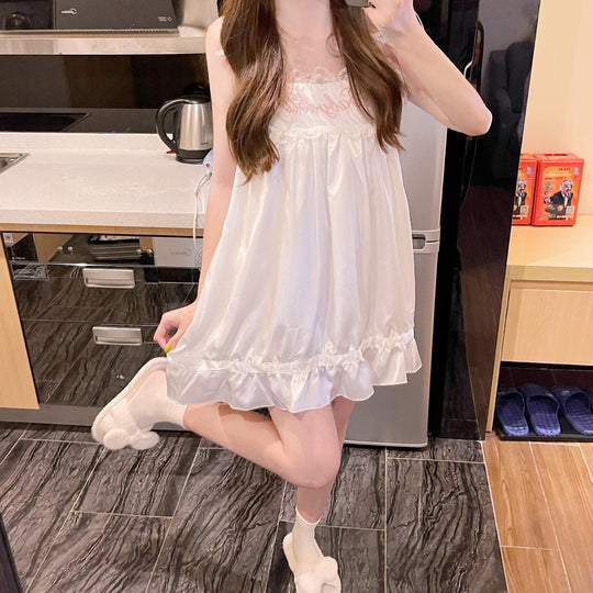 Pajamas Women Sweet Girl Lace Nightdress - Onouthati