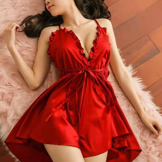Sexy Plus Size Pajamas Women Summer Sling Silk - Onouthati
