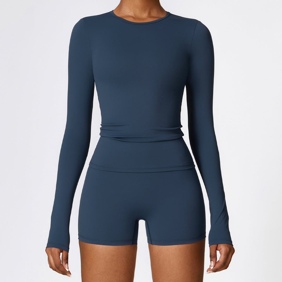 Women's Slim Long Sleeve Pullover Top Yoga Fashion Fitness Sports Clothing For Women - Onouthati