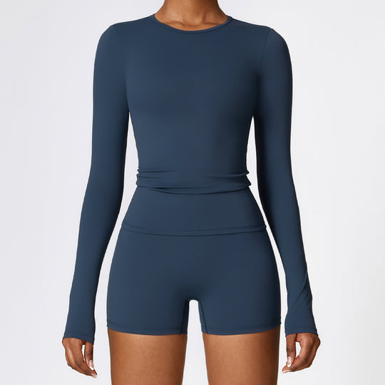 Women's Slim Long Sleeve Pullover Top Yoga Fashion Fitness Sports Clothing For Women - Onouthati