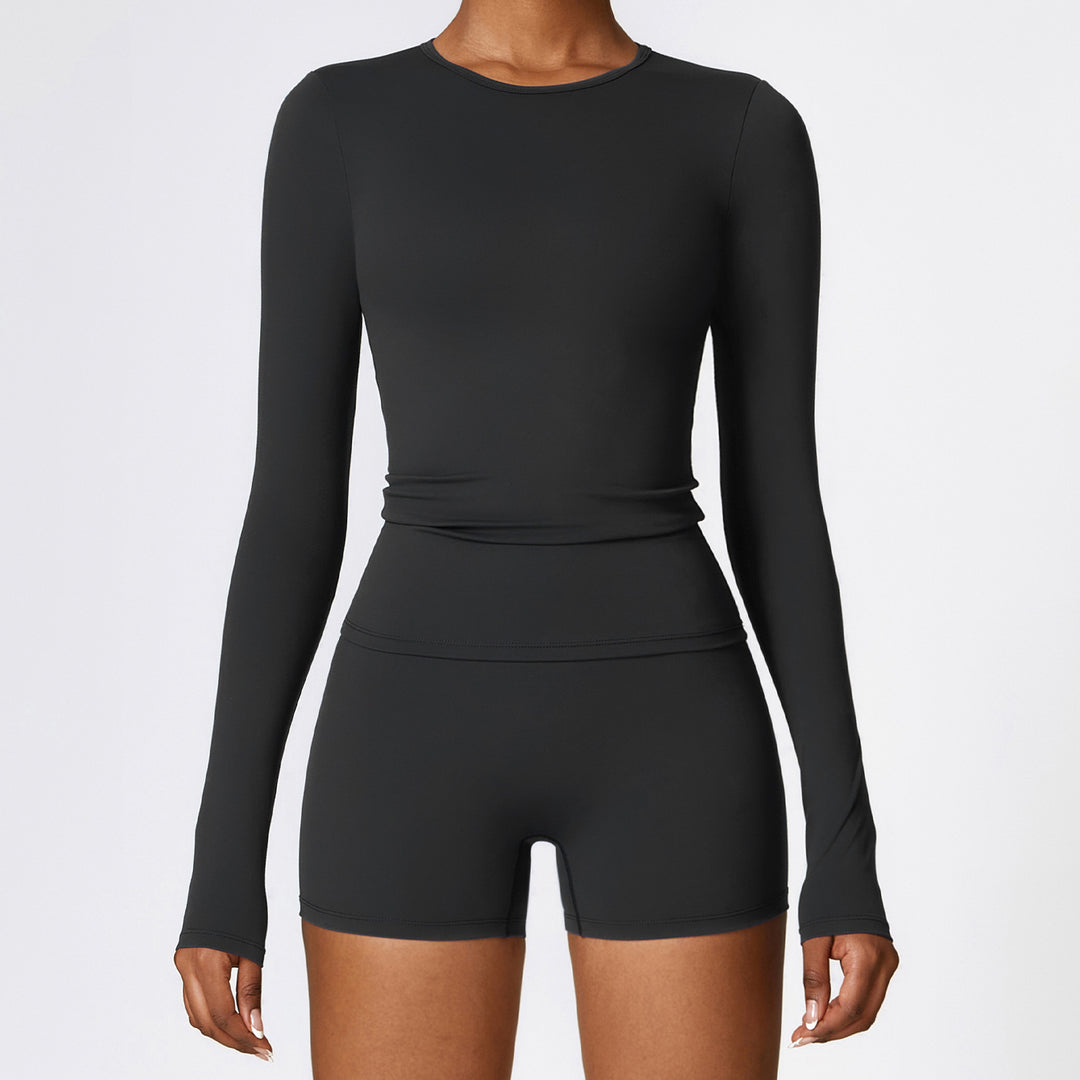 Women's Slim Long Sleeve Pullover Top Yoga Fashion Fitness Sports Clothing For Women - Onouthati