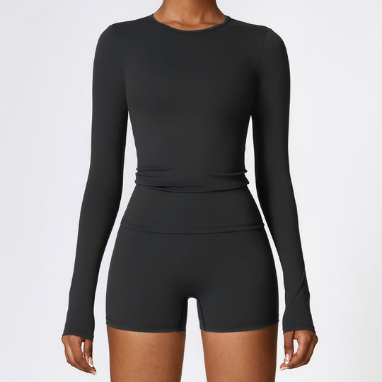 Women's Slim Long Sleeve Pullover Top Yoga Fashion Fitness Sports Clothing For Women - Onouthati