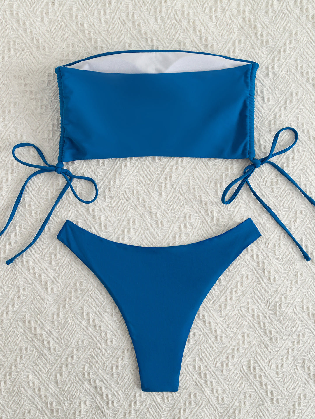 Bikini Sexy Pure Color Tube-top Split Swimsuit For Women - Onouthati