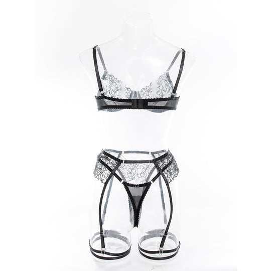 See-through Embroidery Chain Elegant Three-piece Set For Women - Onouthati