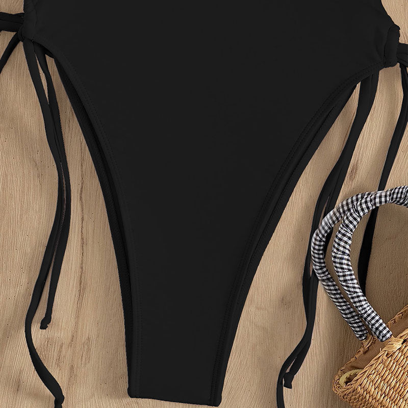 Deep V Beach Bikini Lace-up One-piece Swimsuit For Women - Onouthati