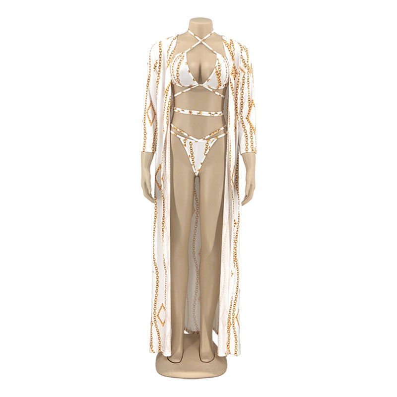 Three-piece bikini beach swimsuit suit - Onouthati