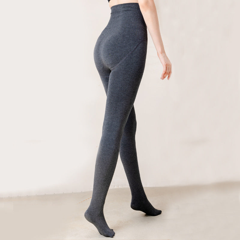 Winter High Waist Leggings With Sock Fashion Slim Pantyhose Warm Thin Legs Pants Women Clothing - Onouthati