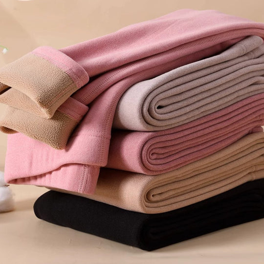 Warm Cashmere Leggings Winter Solid Slim Pants Fashion Trousers For Women Clothing - Onouthati