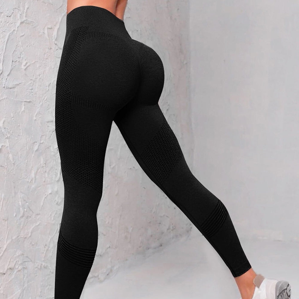 High Waist Seamless Yoga Pants Women's Solid Color Dot Striped Print Butt Lifting Leggings Fitness Running Sport Gym Legging Outfits - Onouthati