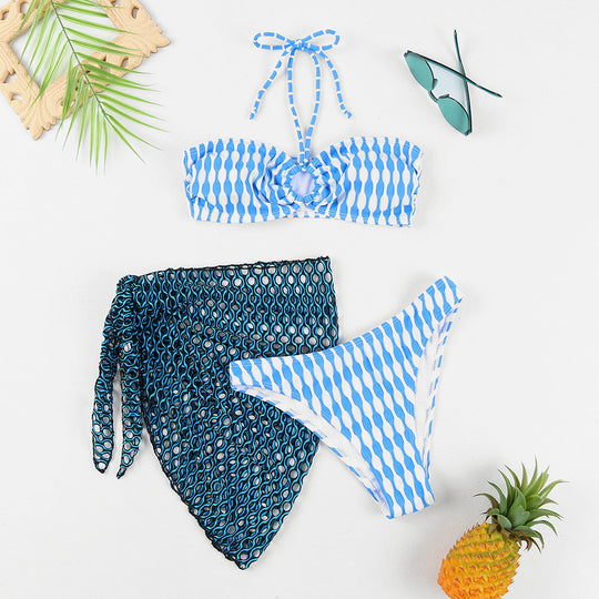Women's Two-piece Swimsuit Bikini Tube Top Three-piece Suit - Onouthati