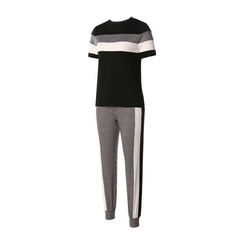 Fashion Women Sets Short Sleeve Tops High Waist Pant - Onouthati